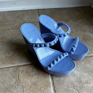 Carmen Sol Blue Wedge Sandals